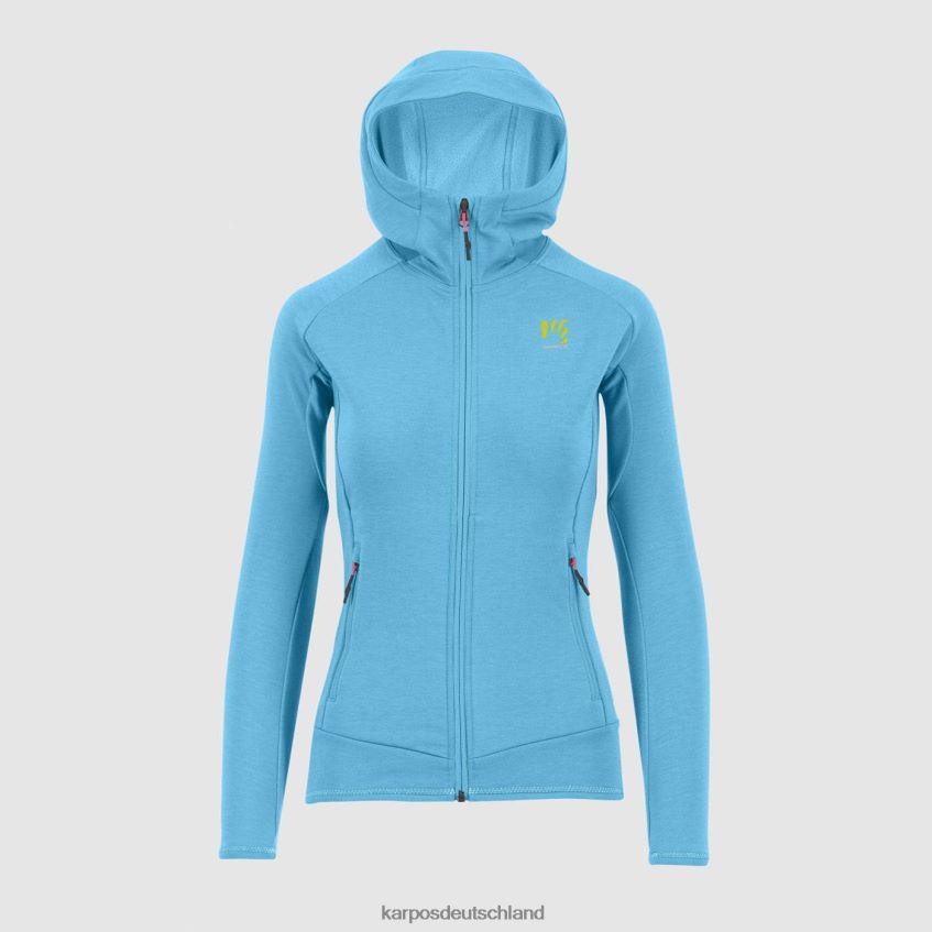 Vlies| de Karpos Frauen Mezzodi Kapuzenpullover mit Fleece blaues Atoll ZV820Z1149