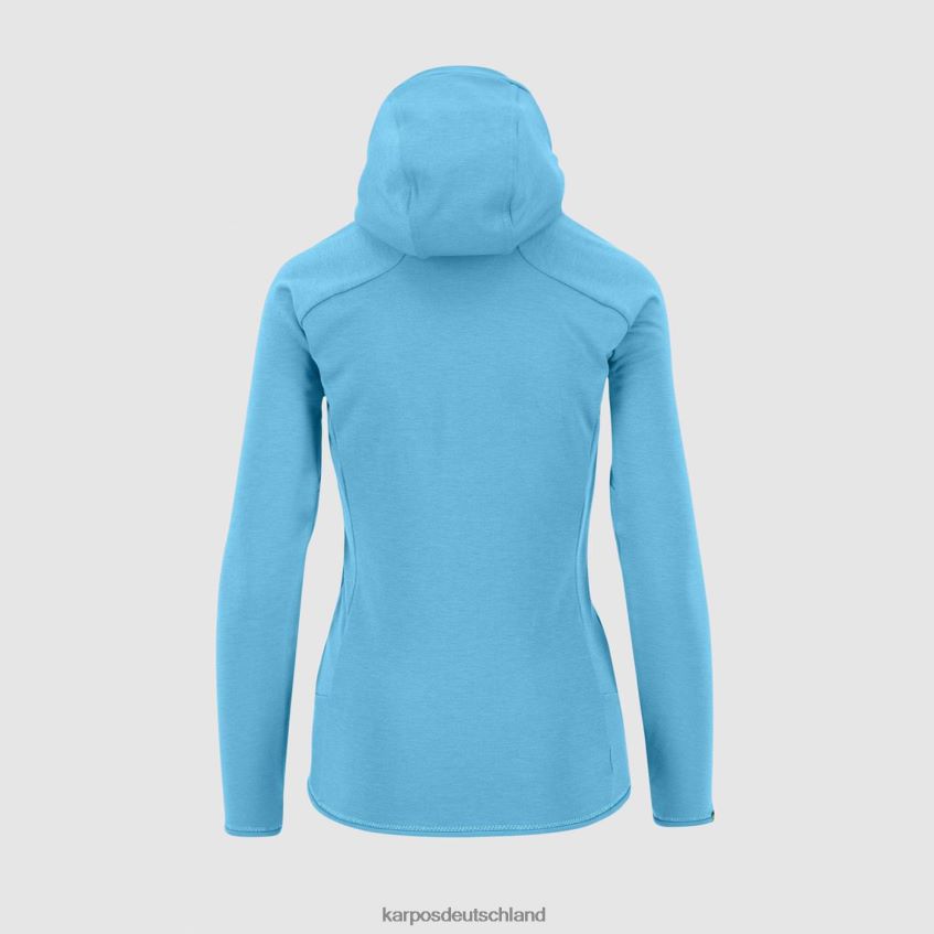 Vlies| de Karpos Frauen Mezzodi Kapuzenpullover mit Fleece blaues Atoll ZV820Z1149