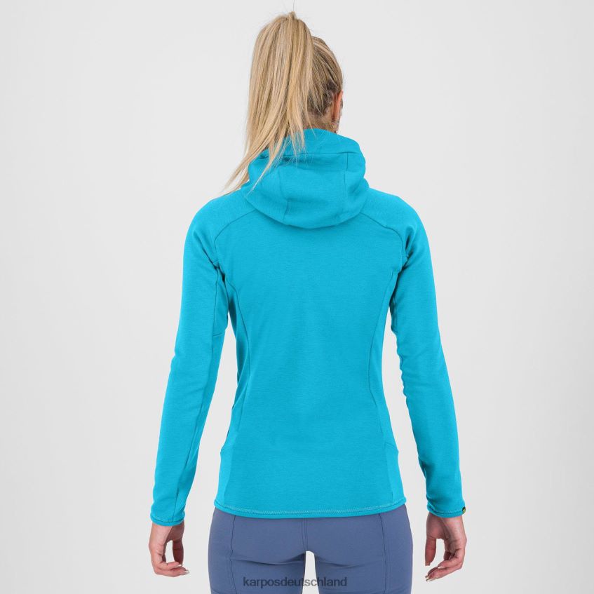 Vlies| de Karpos Frauen Mezzodi Kapuzenpullover mit Fleece blaues Atoll ZV820Z1149