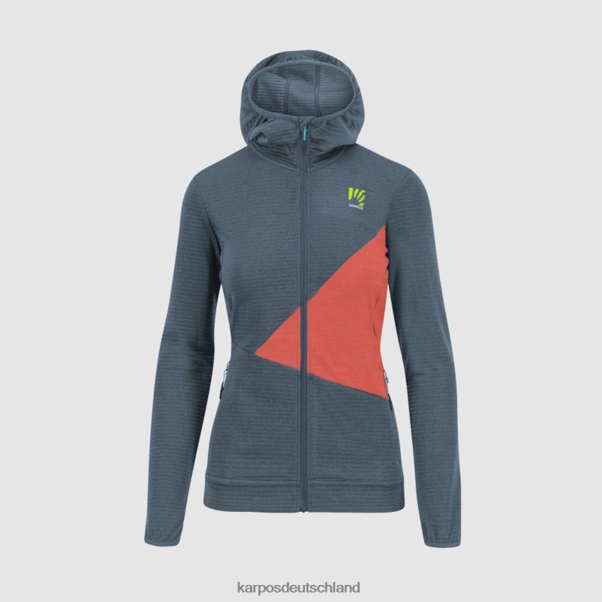 Vlies| de Karpos Frauen Nuvolau mit Fleece Vintage-Indigo/heiße Koralle ZV820Z1176