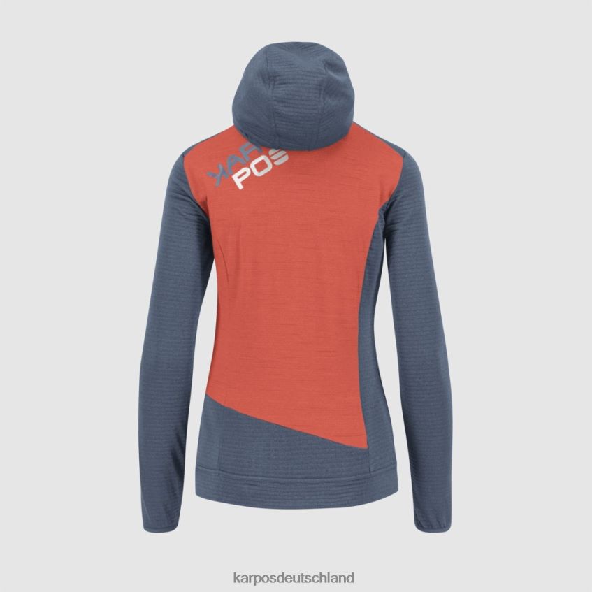 Vlies| de Karpos Frauen Nuvolau mit Fleece Vintage-Indigo/heiße Koralle ZV820Z1176