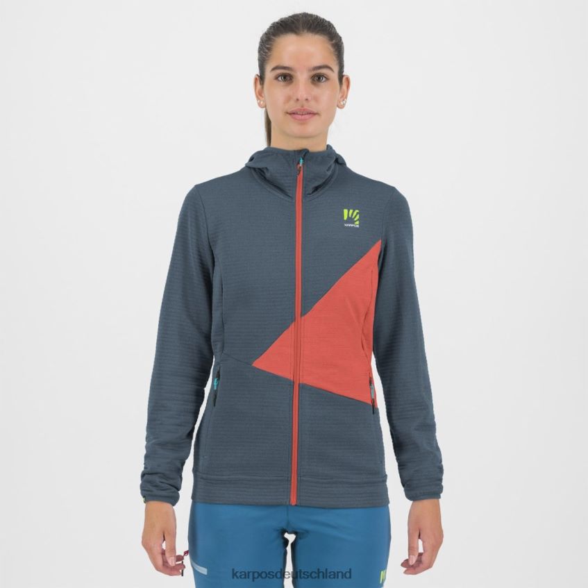 Vlies| de Karpos Frauen Nuvolau mit Fleece Vintage-Indigo/heiße Koralle ZV820Z1176