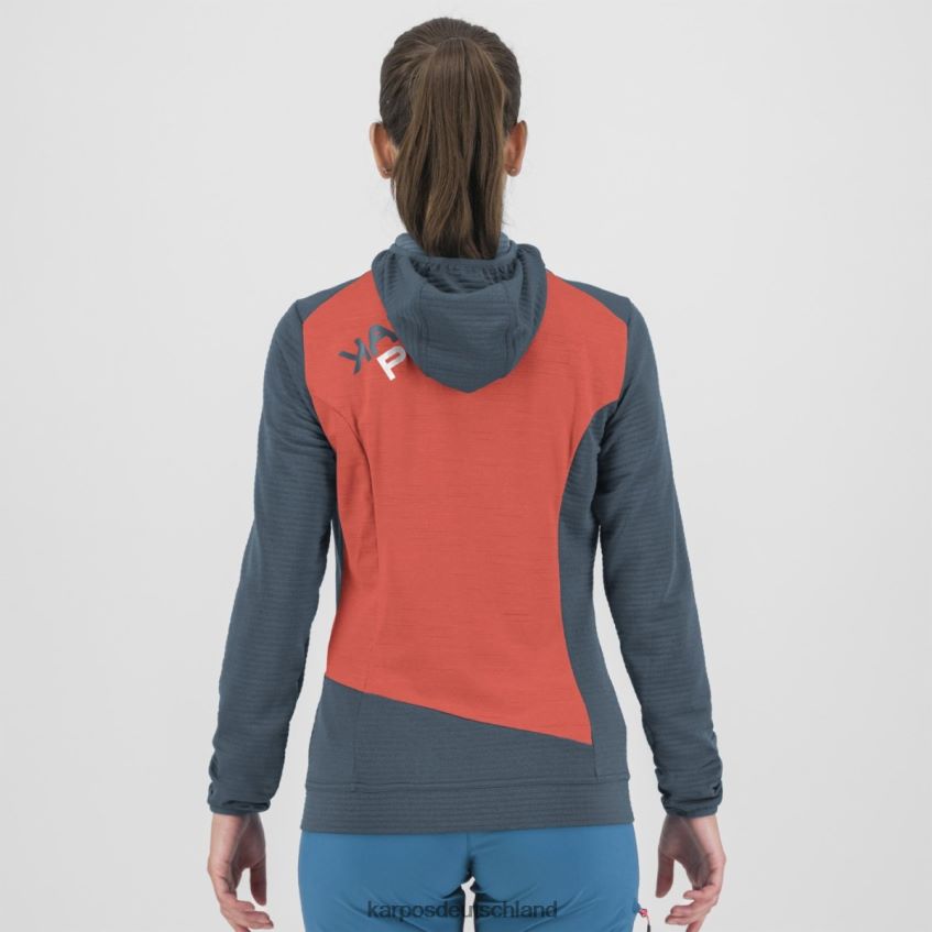 Vlies| de Karpos Frauen Nuvolau mit Fleece Vintage-Indigo/heiße Koralle ZV820Z1176