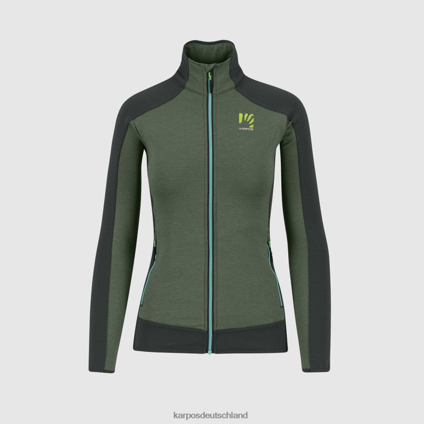 Vlies| de Karpos Frauen Odle mit Fleece Thymian/schwarzer Sand ZV820Z1159