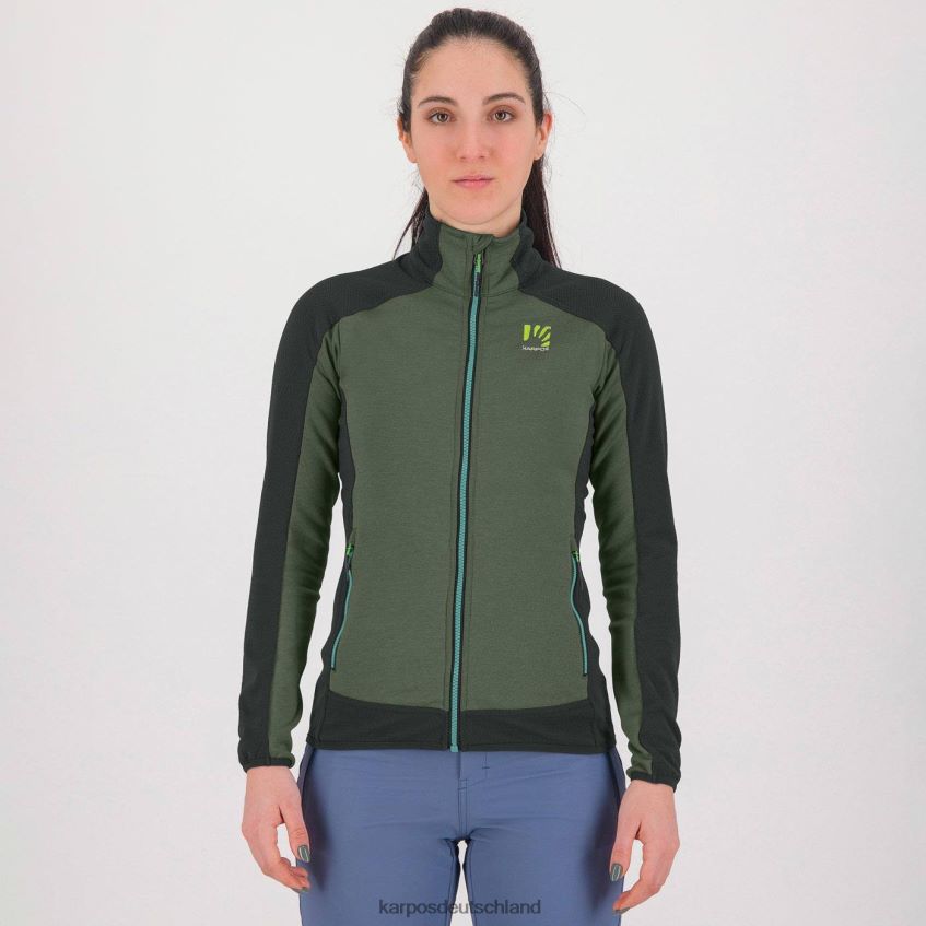 Vlies| de Karpos Frauen Odle mit Fleece Thymian/schwarzer Sand ZV820Z1159