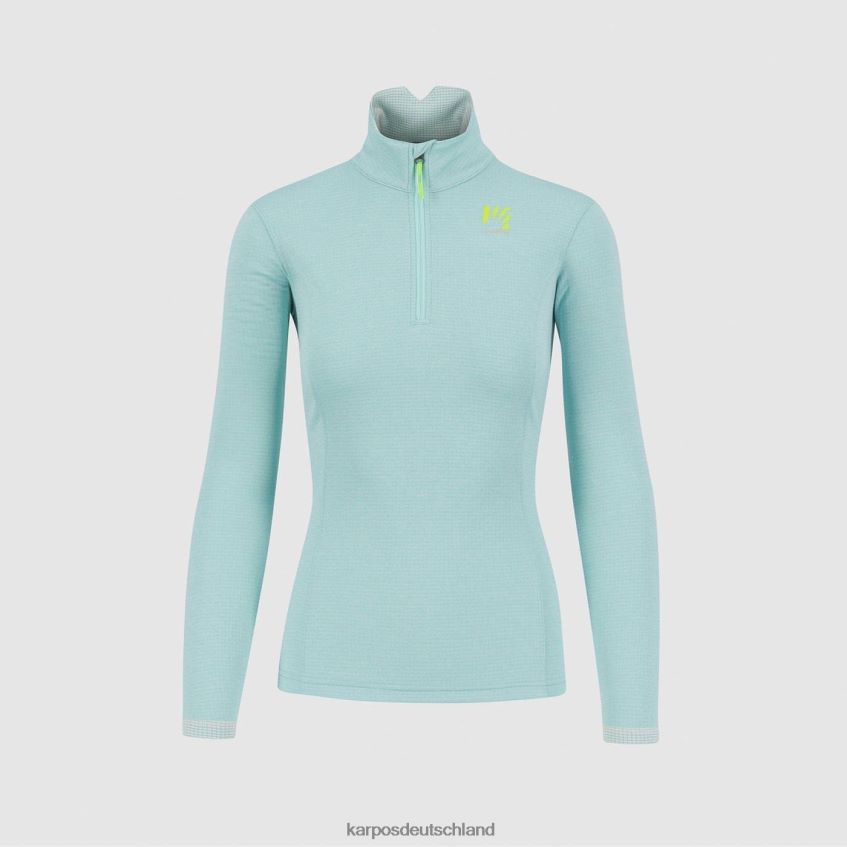 Vlies| de Karpos Frauen Pizzocco mit halbem Reißverschluss Aqua-Himmel ZV820Z1212