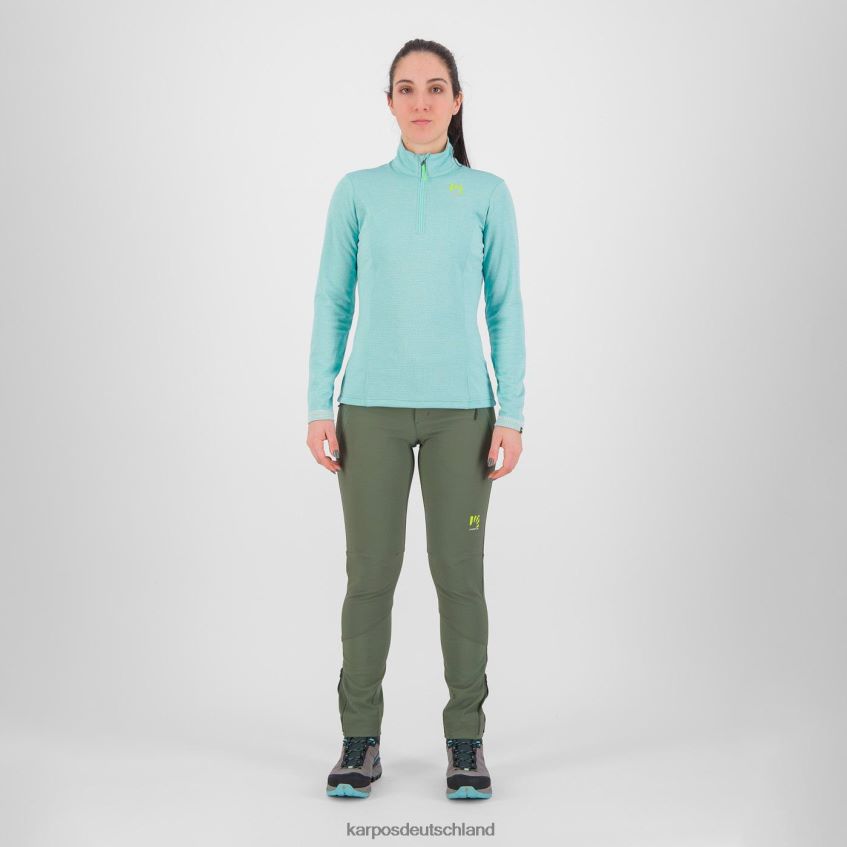 Vlies| de Karpos Frauen Pizzocco mit halbem Reißverschluss Aqua-Himmel ZV820Z1212