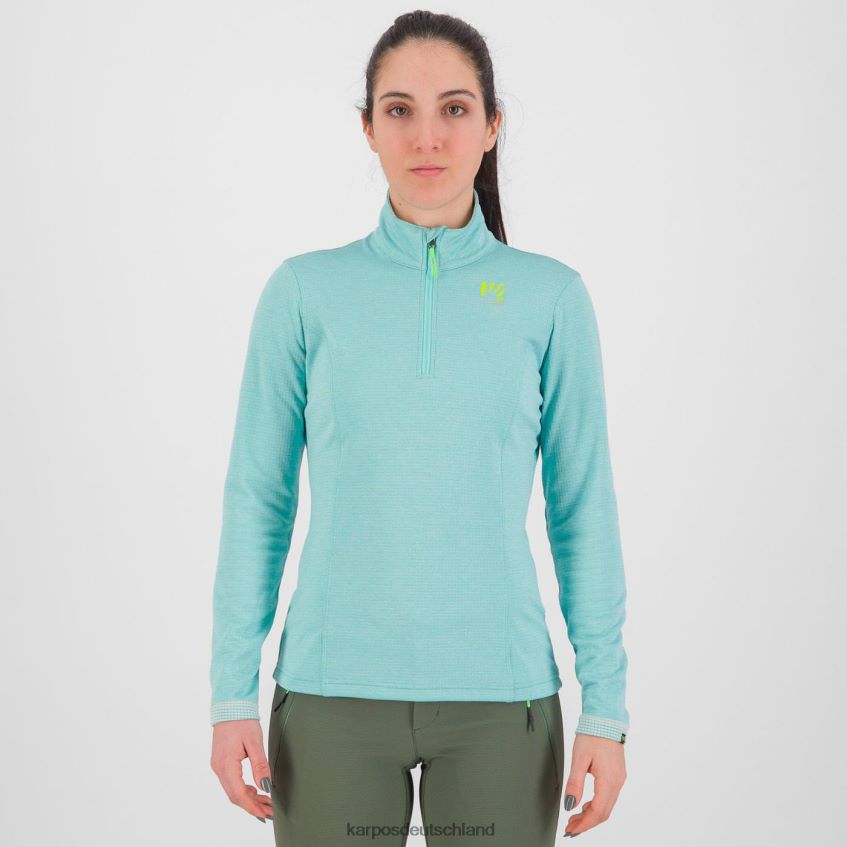 Vlies| de Karpos Frauen Pizzocco mit halbem Reißverschluss Aqua-Himmel ZV820Z1212