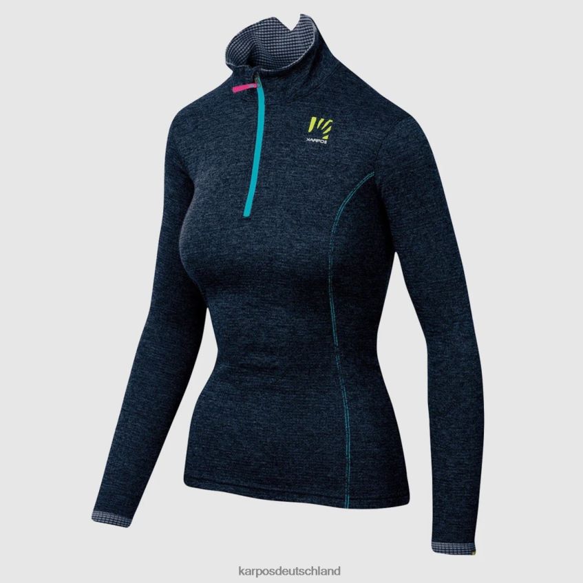 Vlies| de Karpos Frauen Pizzocco mit halbem Reißverschluss Himmelskapitän ZV820Z1206