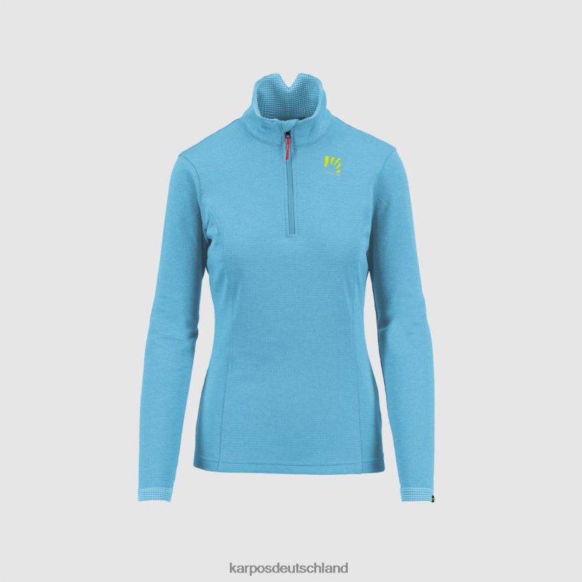 Vlies| de Karpos Frauen Pizzocco mit halbem Reißverschluss blaues Atoll ZV820Z1207