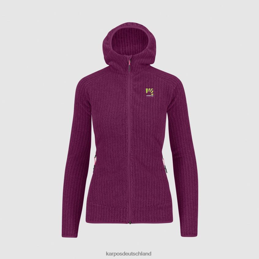 Vlies| de Karpos Frauen Rocchetta mit Kapuzenpullover aus Fleece Boysenbeere ZV820Z1168