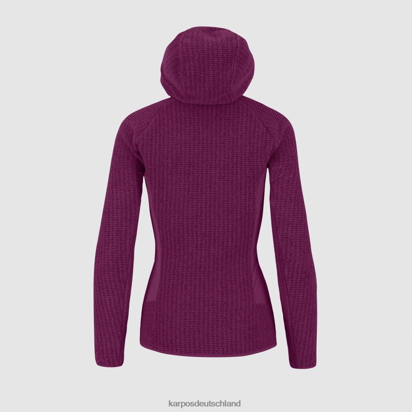 Vlies| de Karpos Frauen Rocchetta mit Kapuzenpullover aus Fleece Boysenbeere ZV820Z1168
