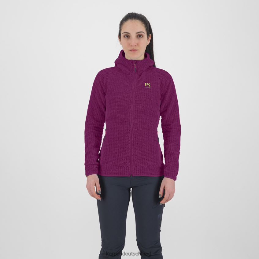 Vlies| de Karpos Frauen Rocchetta mit Kapuzenpullover aus Fleece Boysenbeere ZV820Z1168
