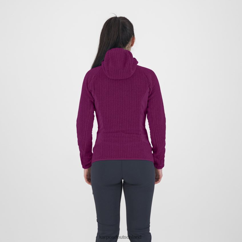 Vlies| de Karpos Frauen Rocchetta mit Kapuzenpullover aus Fleece Boysenbeere ZV820Z1168