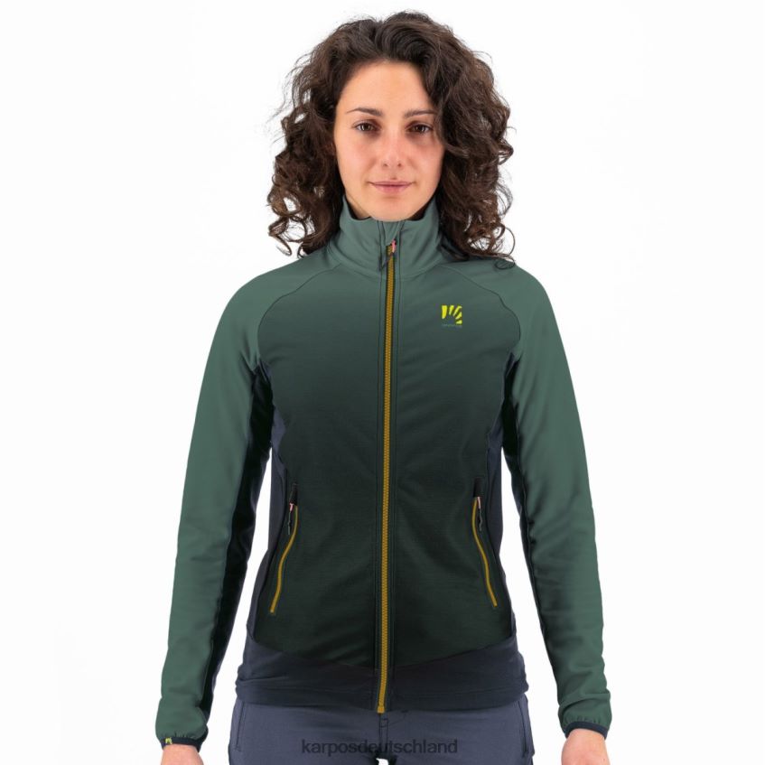 Vlies| de Karpos Frauen Strickwaren mit Fleece Tusche/Dschungelgrün ZV820Z1151