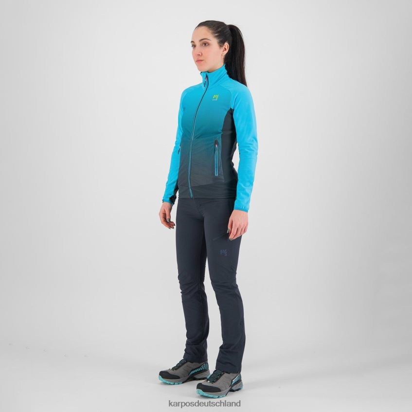 Vlies| de Karpos Frauen Strickwaren mit Fleece vulkanisches/blaues Atoll ZV820Z1154