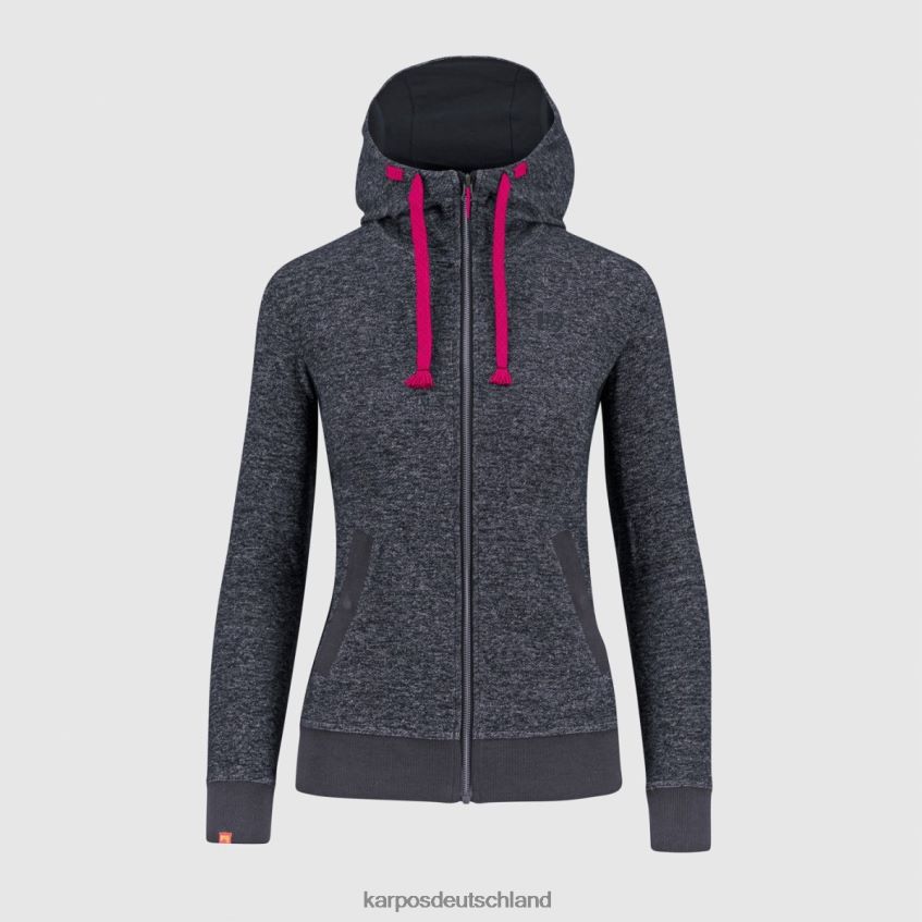 Vlies| de Karpos Frauen Totoga Hanf mit Kapuzenpullover mit durchgehendem Reißverschluss Ombre-Blau-Melange ZV820Z1118