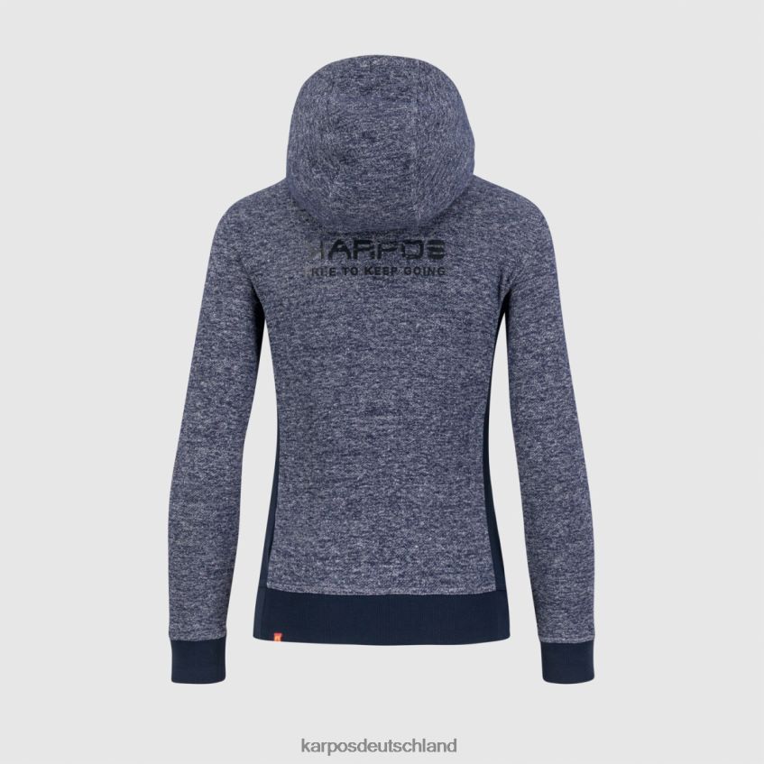 Vlies| de Karpos Frauen Totoga Hanf mit Kapuzenpullover mit durchgehendem Reißverschluss Sky Captain Melange ZV820Z1119