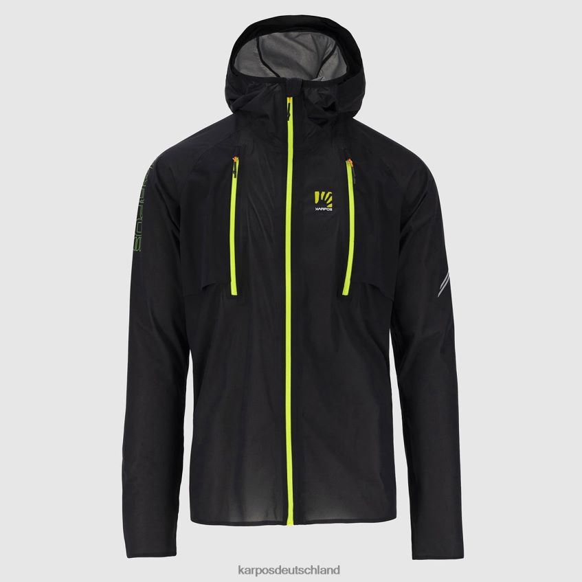 Jacke| de Karpos Männer Lavaredo Regenjacke Schwarz/Grün-Fluo ZV820Z65