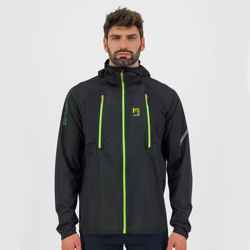 Jacke| de Karpos Männer Lavaredo Regenjacke Schwarz/Grün-Fluo ZV820Z65