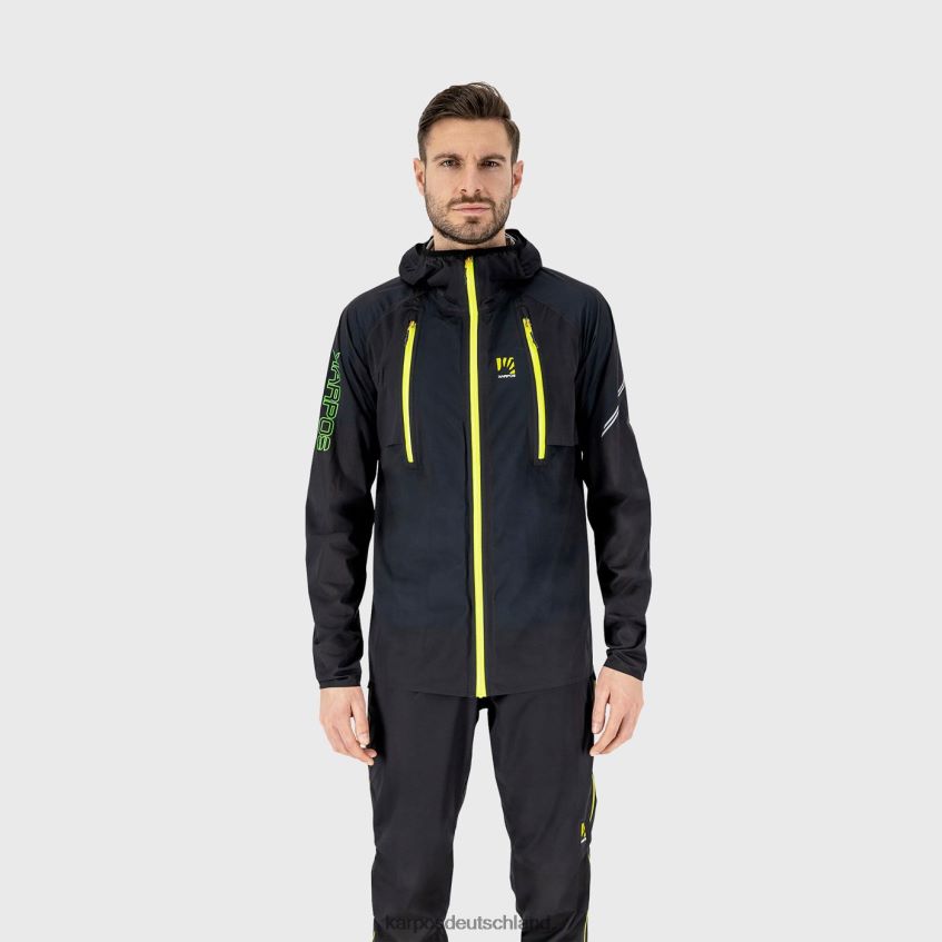 Jacke| de Karpos Männer Lavaredo Regenjacke Schwarz/Grün-Fluo ZV820Z65