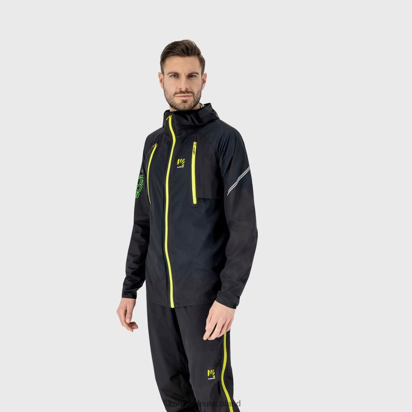 Jacke| de Karpos Männer Lavaredo Regenjacke Schwarz/Grün-Fluo ZV820Z65