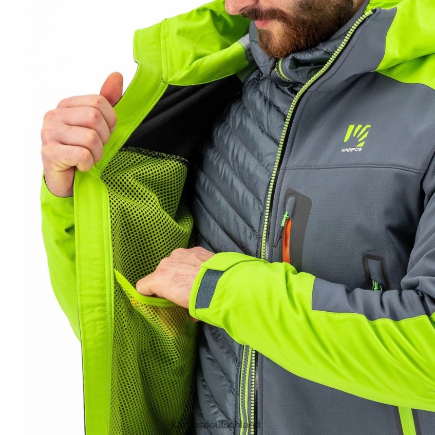 Jacke| de Karpos Männer Marmolada-Jacke dunkler Schiefer/Limettengrün ZV820Z44