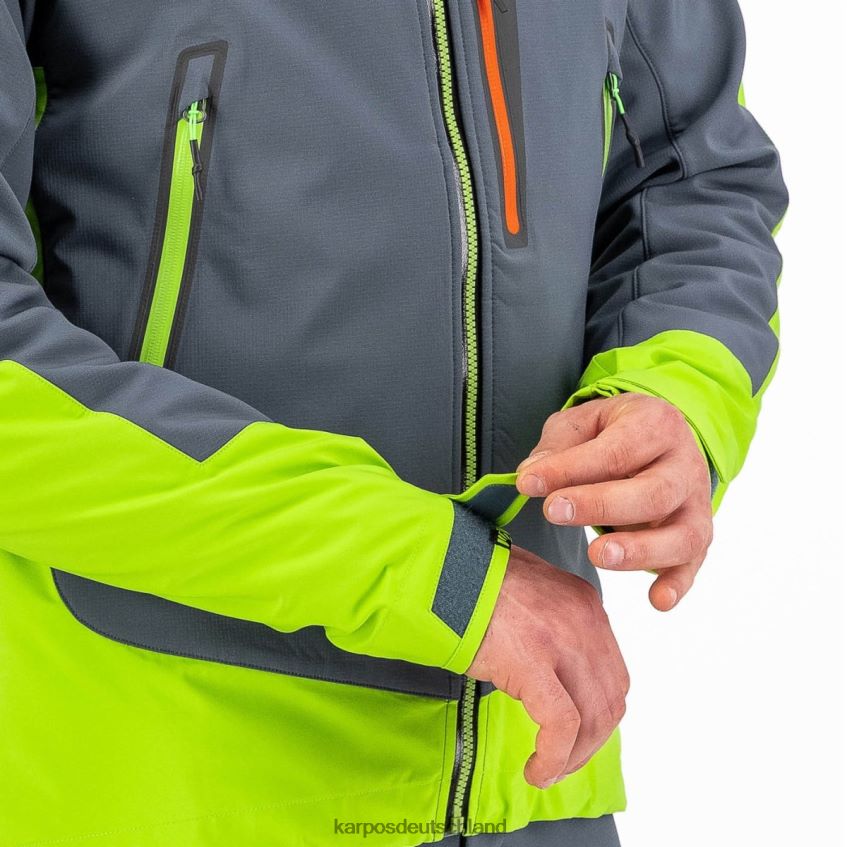 Jacke| de Karpos Männer Marmolada-Jacke dunkler Schiefer/Limettengrün ZV820Z44