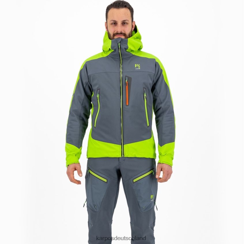 Jacke| de Karpos Männer Marmolada-Jacke dunkler Schiefer/Limettengrün ZV820Z44