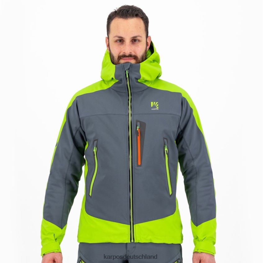 Jacke| de Karpos Männer Marmolada-Jacke dunkler Schiefer/Limettengrün ZV820Z44