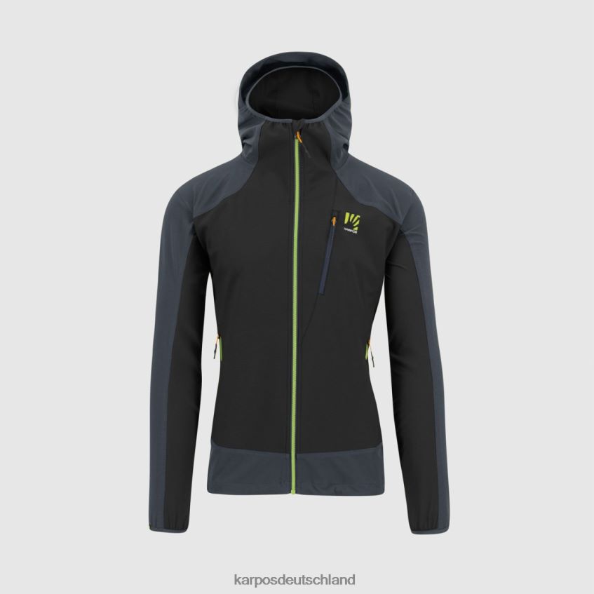 Jacke| de Karpos Männer Parete-Jacke Schwarz/Ombreblau/Jasmingrün ZV820Z155
