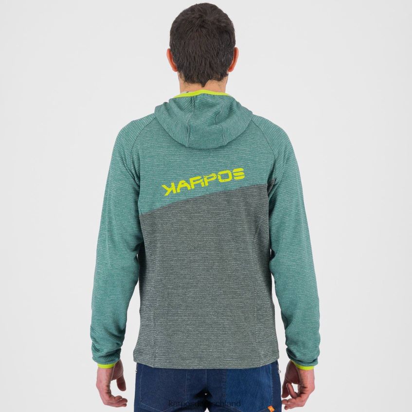 Kapuzenpullover| de Karpos Männer Camoscio Kapuzenpullover mit durchgehendem Reißverschluss Wald/Nordatlantik ZV820Z177