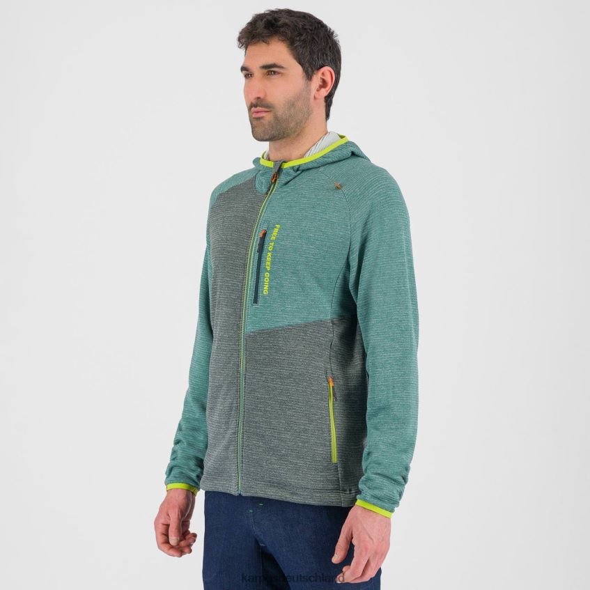 Kapuzenpullover| de Karpos Männer Camoscio Kapuzenpullover mit durchgehendem Reißverschluss Wald/Nordatlantik ZV820Z177