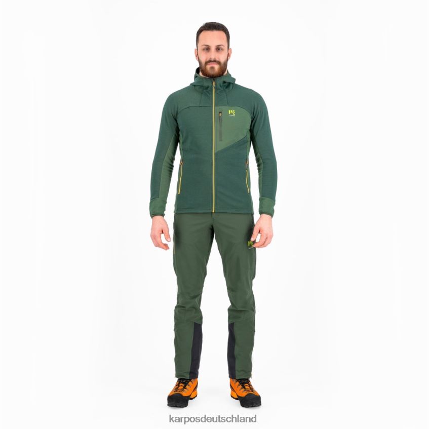 Kapuzenpullover| de Karpos Männer Mezzodi Kapuzenpullover aus Fleece Dschungelgrün/Rauchkiefer ZV820Z205