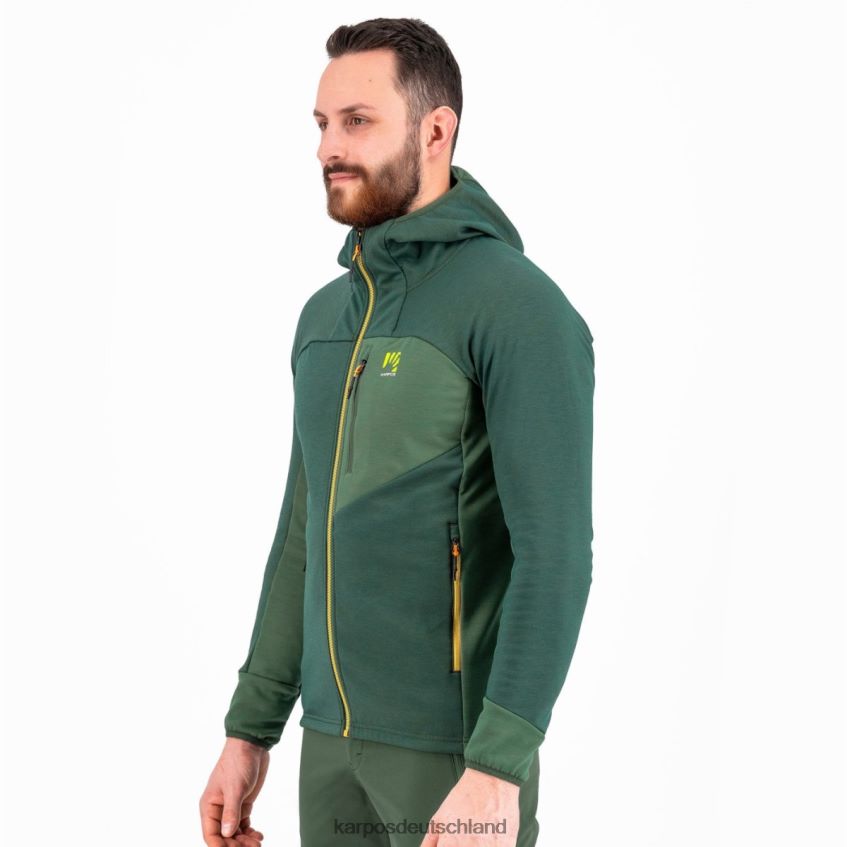 Kapuzenpullover| de Karpos Männer Mezzodi Kapuzenpullover aus Fleece Dschungelgrün/Rauchkiefer ZV820Z205