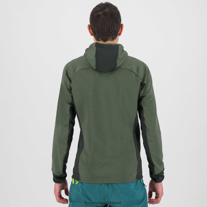 Kapuzenpullover| de Karpos Männer Mezzodi Kapuzenpullover aus Fleece Thymian/schwarzer Sand ZV820Z206