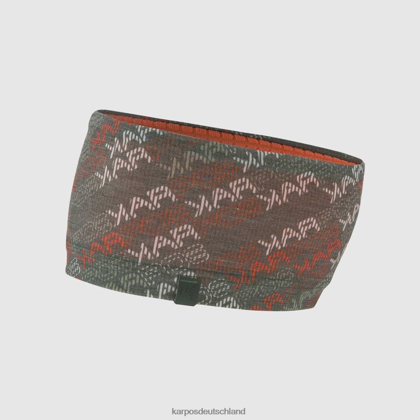 Kopfbedeckung | de Karpos Männer Coppolo-Merino-Stirnband Thymian/würziges Orange/Weiß ZV820Z760
