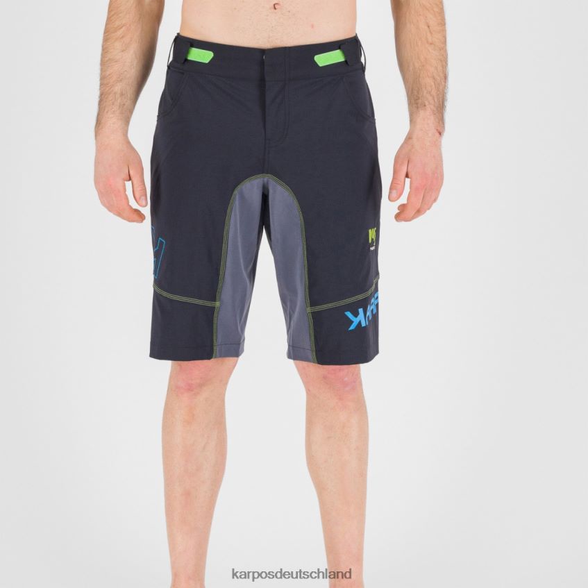 kurz| de Karpos Männer Ballistische Evo-Shorts Schwarz/Ombreblau/Fluogrün ZV820Z674