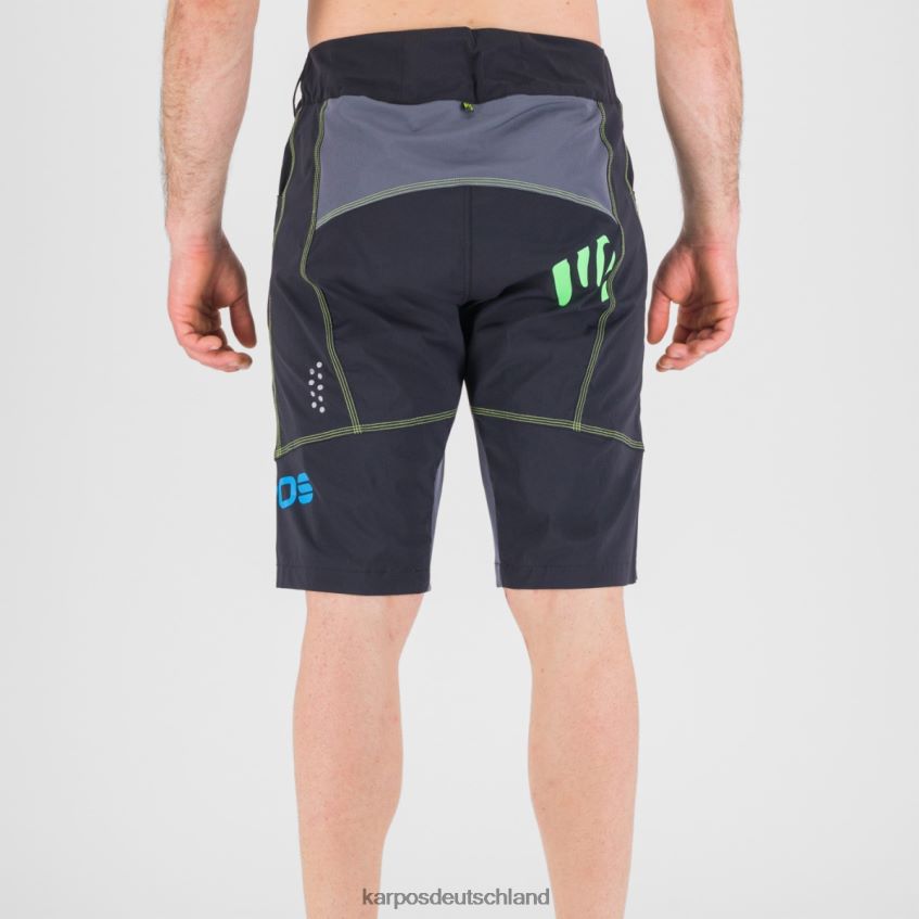 kurz| de Karpos Männer Ballistische Evo-Shorts Schwarz/Ombreblau/Fluogrün ZV820Z674