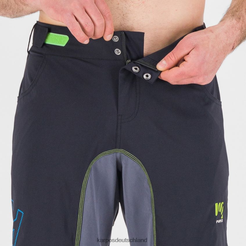 kurz| de Karpos Männer Ballistische Evo-Shorts Schwarz/Ombreblau/Fluogrün ZV820Z674