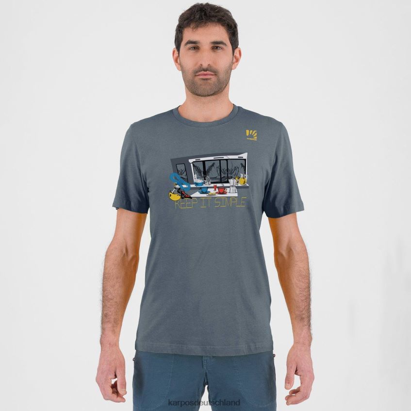 T-Shirt| de Karpos Männer Anemonen-T-Shirt Mitternacht ZV820Z414