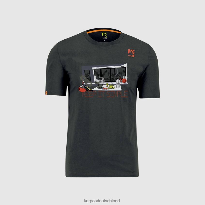 T-Shirt| de Karpos Männer Anemonen-T-Shirt Schwarzer Sand ZV820Z415