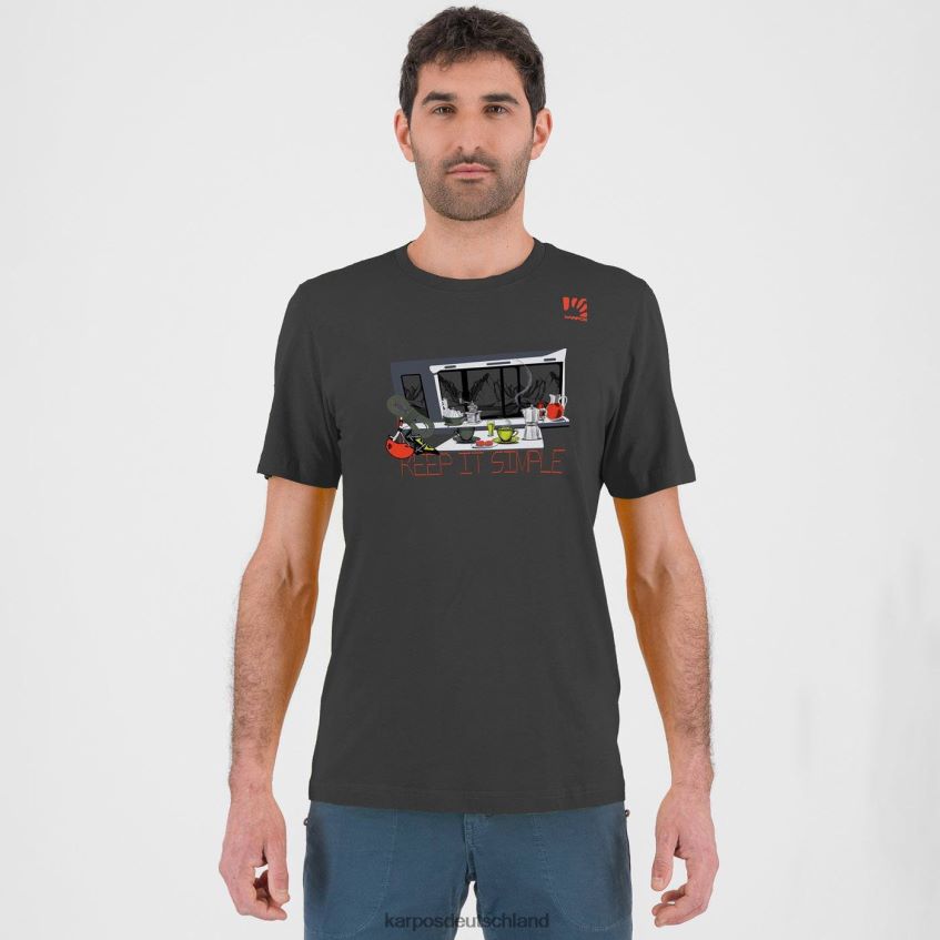 T-Shirt| de Karpos Männer Anemonen-T-Shirt Schwarzer Sand ZV820Z415
