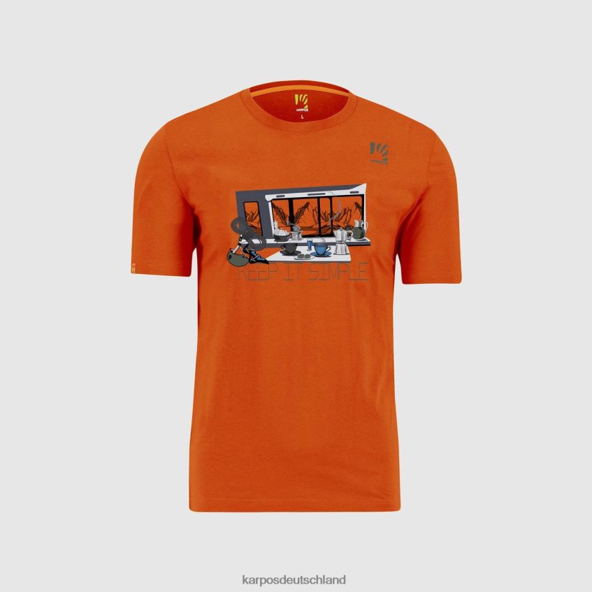 T-Shirt| de Karpos Männer Anemonen-T-Shirt würzige Orange ZV820Z416