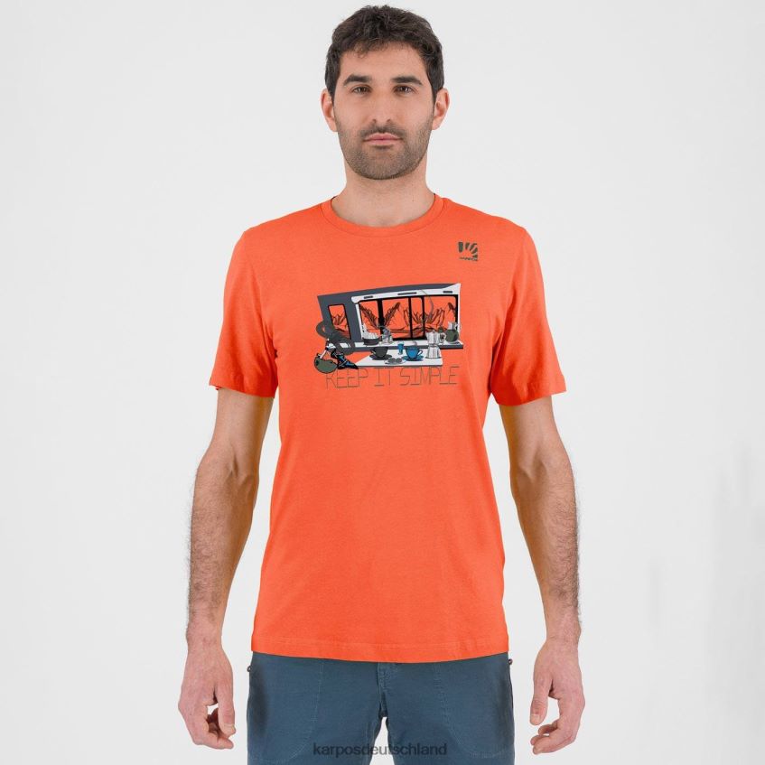 T-Shirt| de Karpos Männer Anemonen-T-Shirt würzige Orange ZV820Z416
