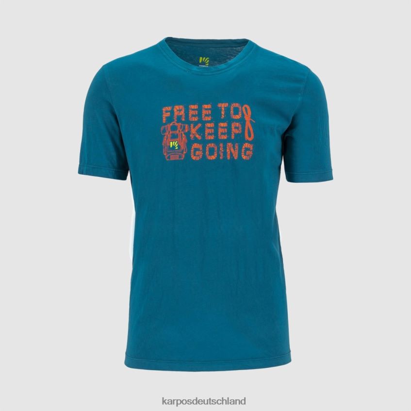 T-Shirt| de Karpos Männer Krokus-T-Shirt marokkanisches Blau ZV820Z402
