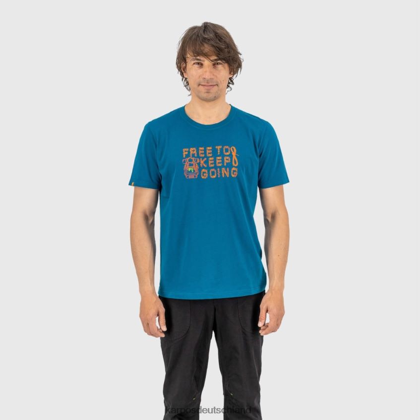 T-Shirt| de Karpos Männer Krokus-T-Shirt marokkanisches Blau ZV820Z402