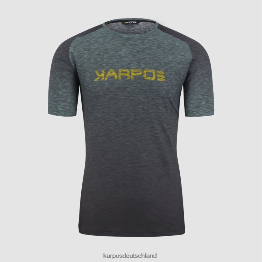 T-Shirt| de Karpos Männer Prato-Piazza-Trikot Schwarz/Nordatlantik/Zitronengelb ZV820Z358