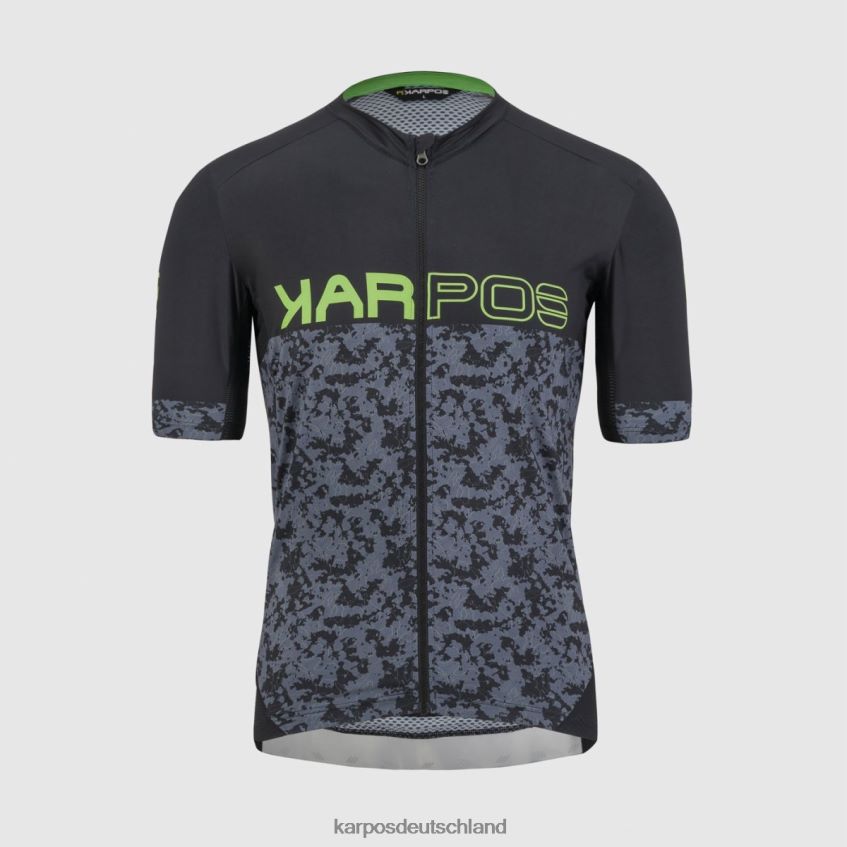 T-Shirt| de Karpos Männer Sprungtrikot Schwarz/Ombreblau/Fluogrün ZV820Z308