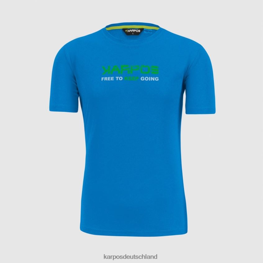 T-Shirt| de Karpos Männer Val Federia T-Shirt Indigofarbener Wimpeldruck 1 ZV820Z392